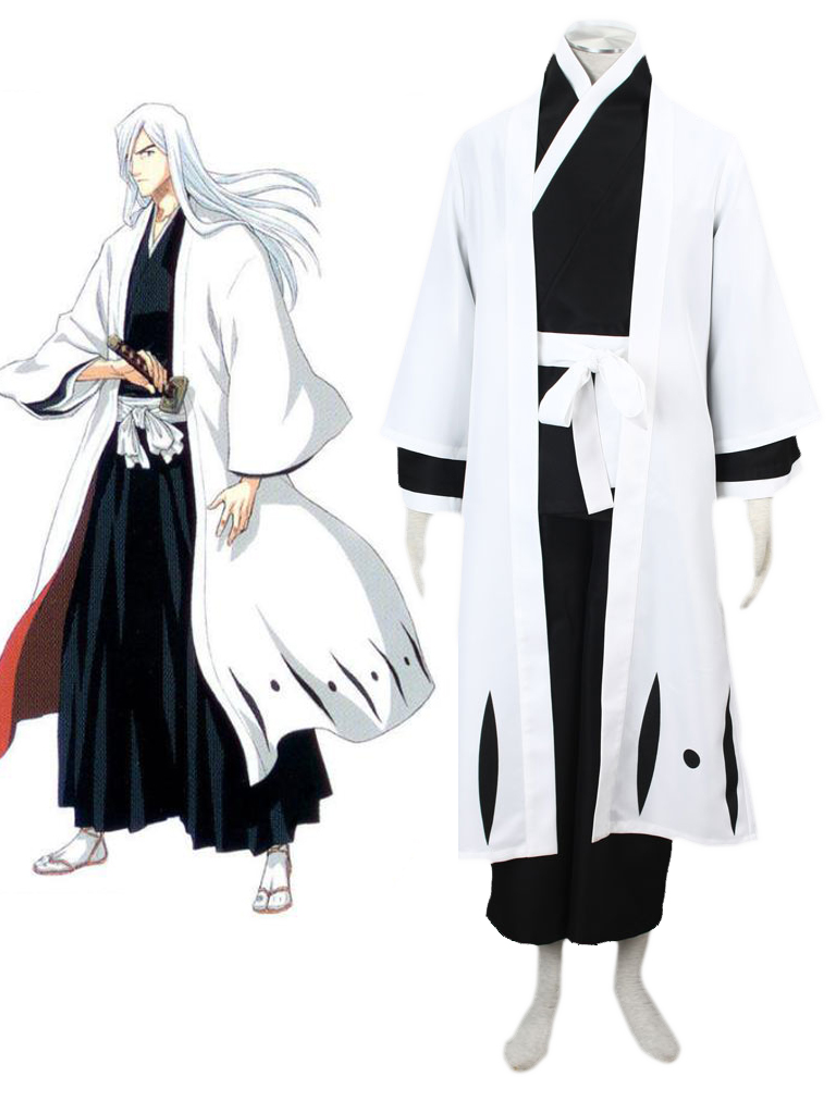 Bleach Gotei Thirteen Jūshiro Ukitake Captain of the 13th Division Soul Reaper Kimono Cosplay Costumes